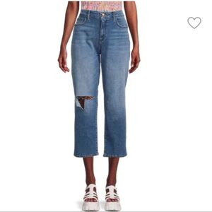 Classic Blue Relaxed boyfriend crop Denim Jeans